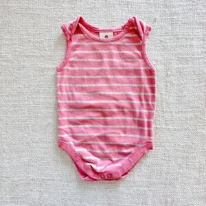 Hanna Andersson Organic Pink Stripe Tank Bodysuit
